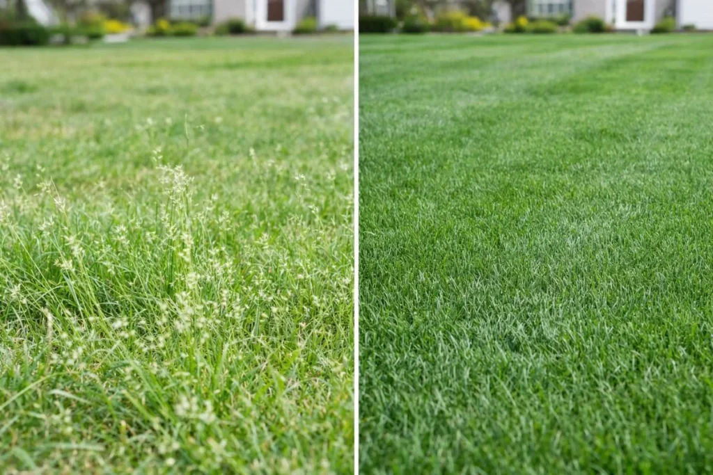 difference between annual bluegrass and kentucky bluegrass lawn