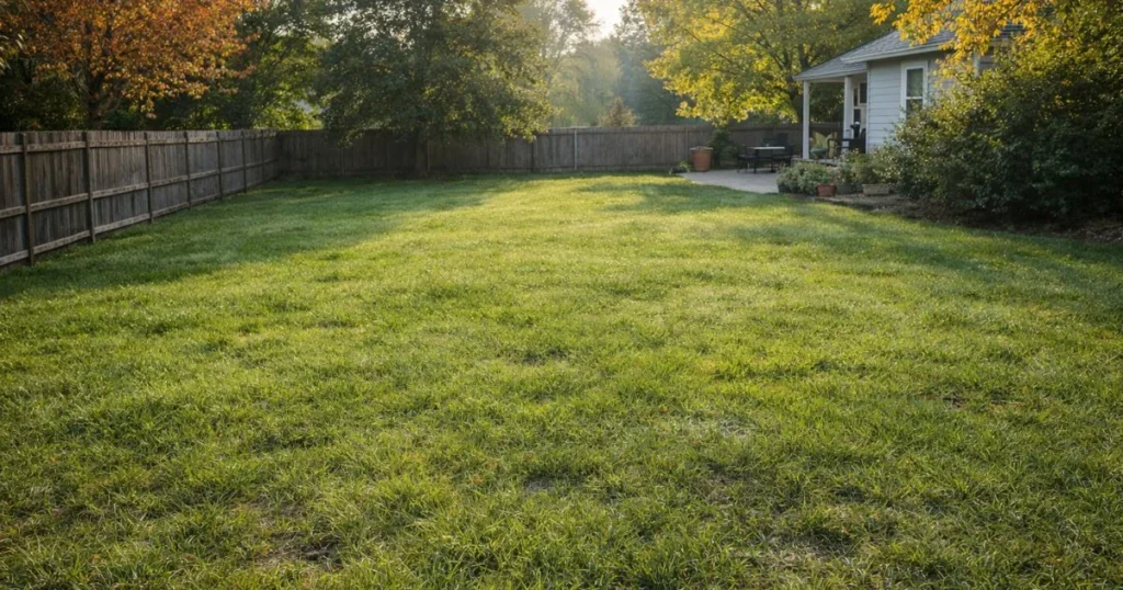 Healthy lawn during ideal season for growing grass from seed
