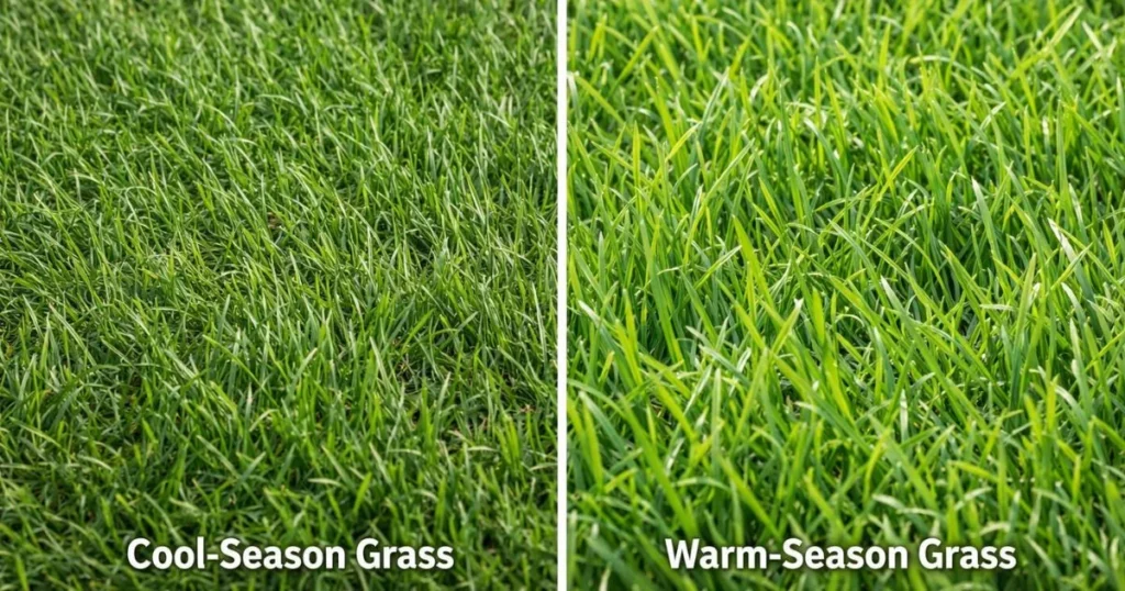 Cool season grass and warm season grass comparison for overseeding lawn