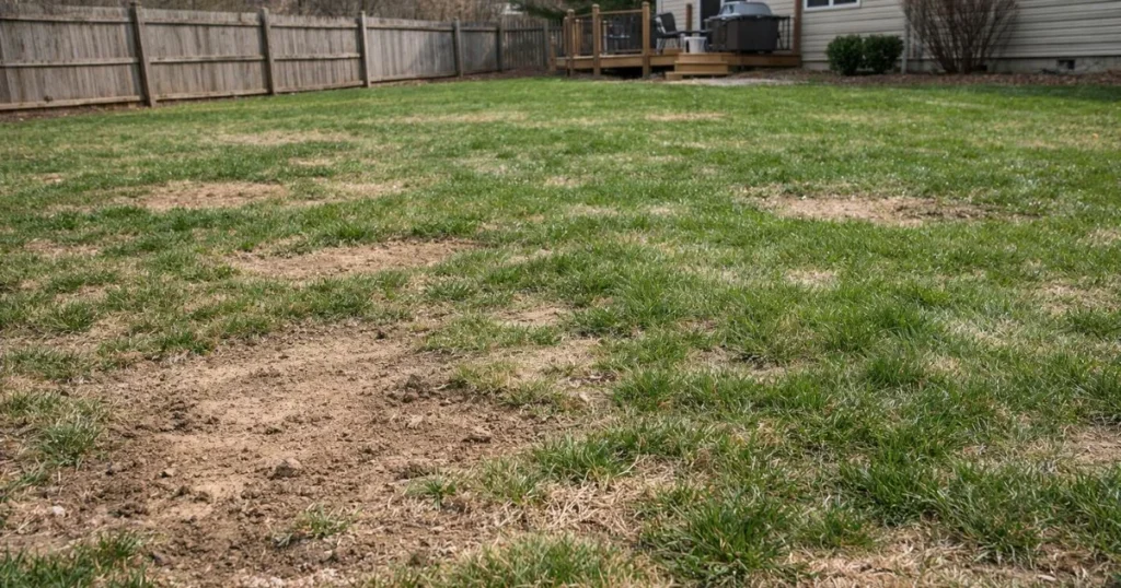 Healthy thick lawn after fall overseeding of cool-season grass