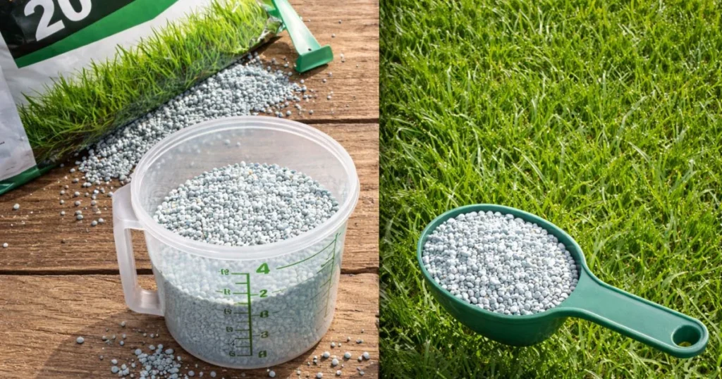Measuring lawn fertilizer application amount