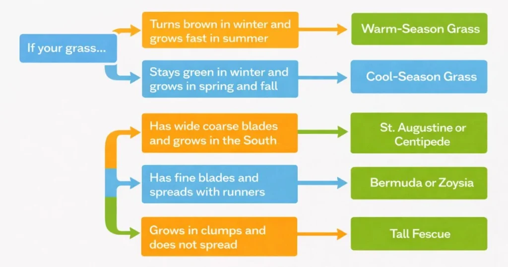 grass identification chart to help identify lawn grass type
