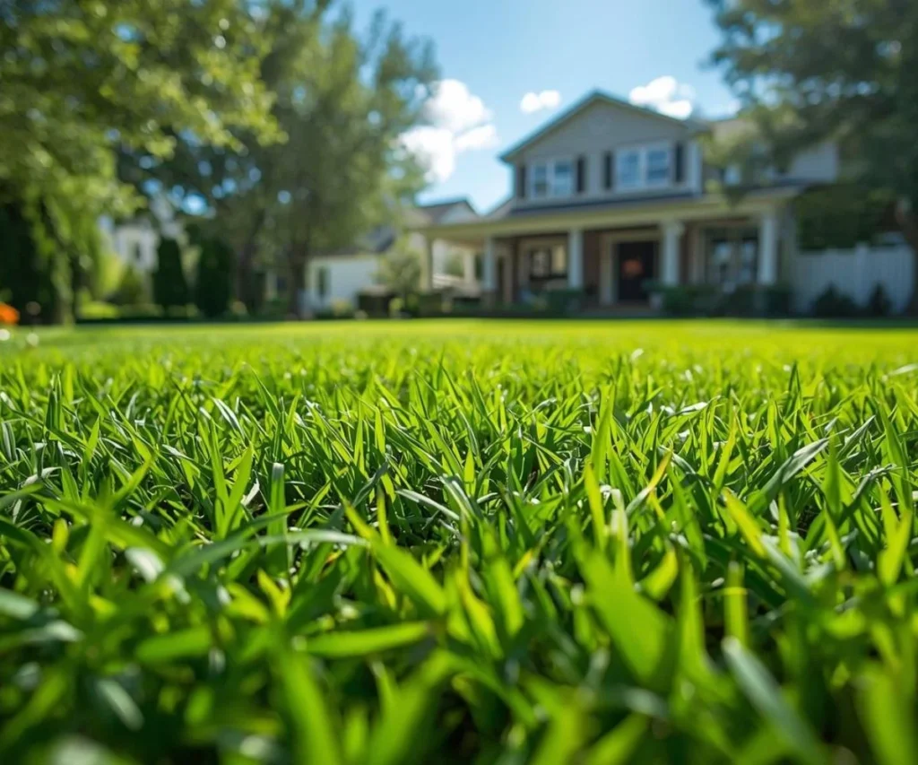 Healthy green lawn showing grass types suitable for different climates