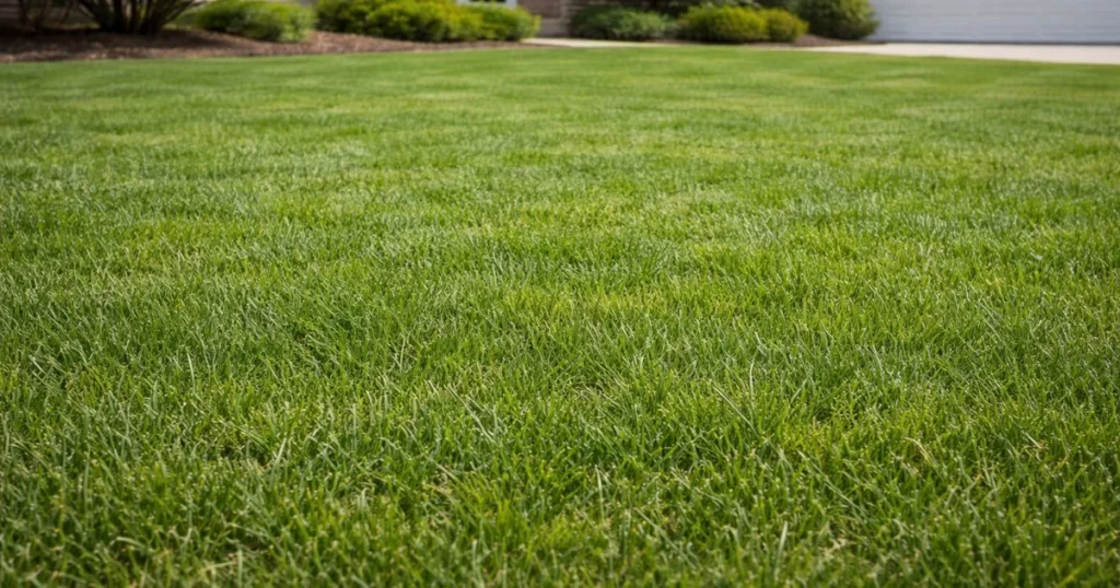 Healthy lawn with even grass growth