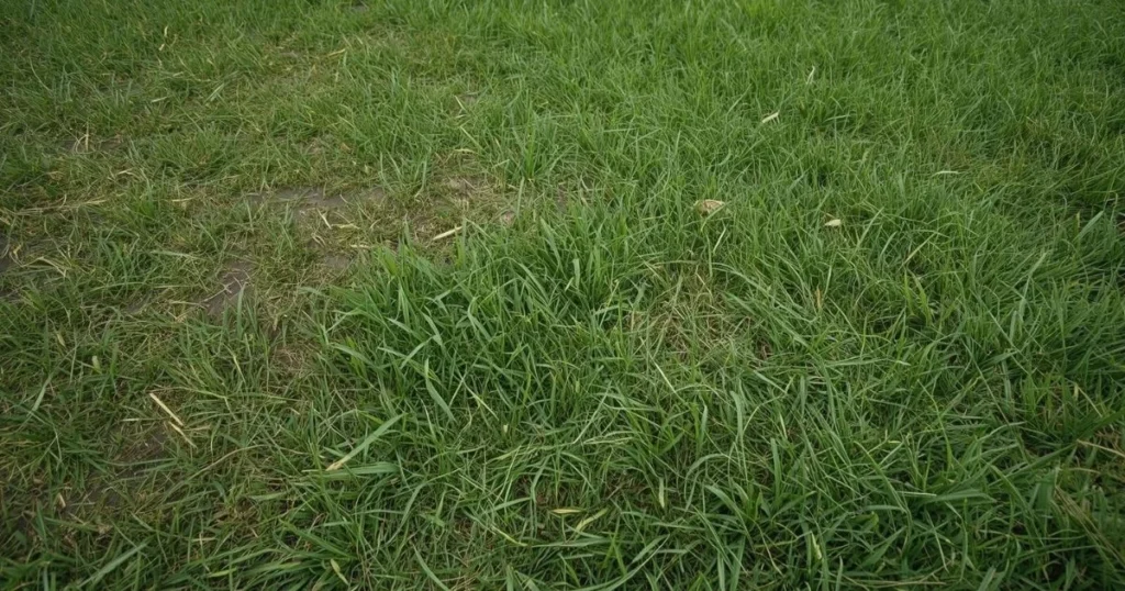 A real lawn showing how St Augustine grass often mixes with other grasses.