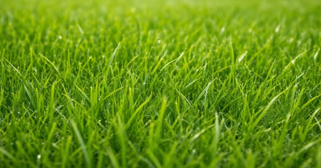Healthy green grass supported by proper nitrogen levels
