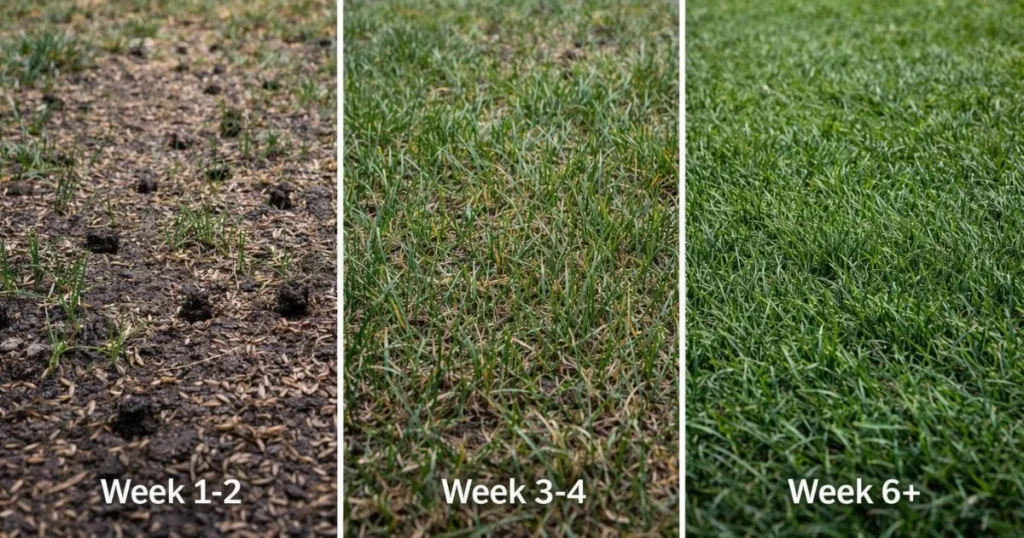 Grass growth stages after overseeding