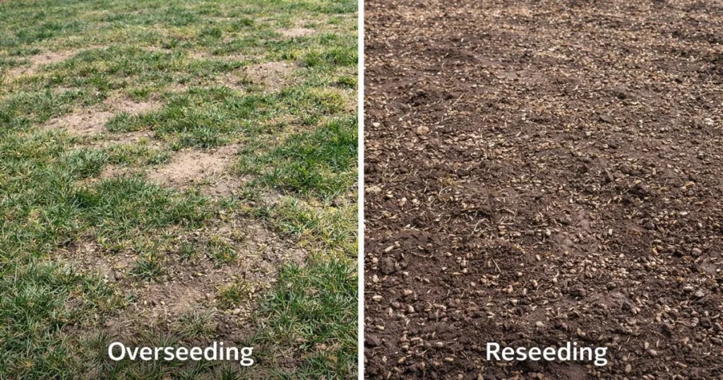 Difference between overseeding and reseeding a lawn
