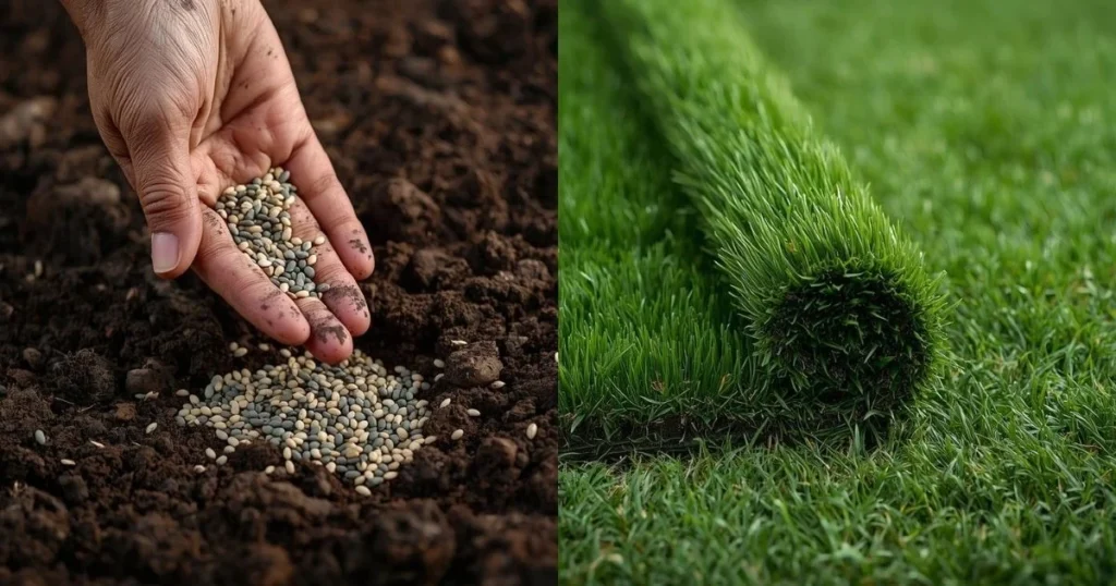 Seed vs sod installation for rhizomatous tall fescue lawns