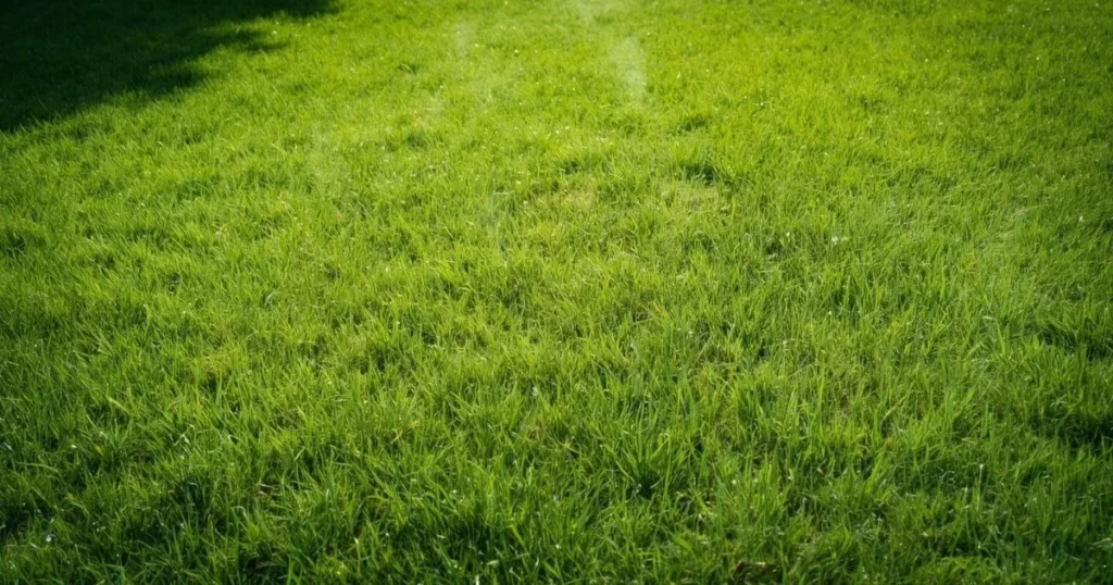 Rhizomatous tall fescue lawn staying green during summer heat