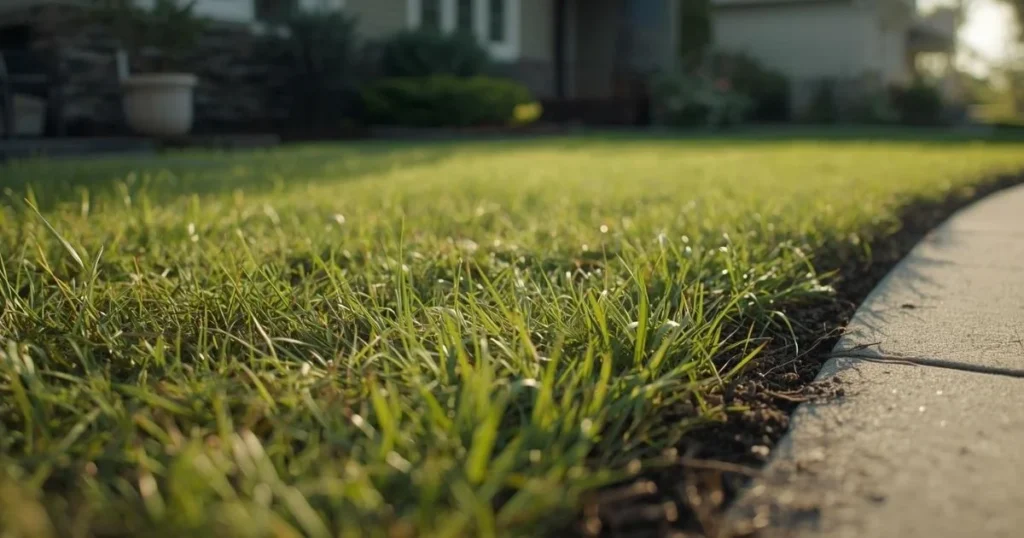 Thin lawn with bare spots common in regular tall fescue yards