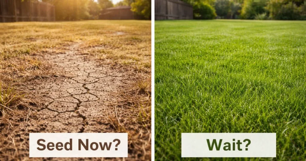 Deciding whether to seed grass during a heat wave