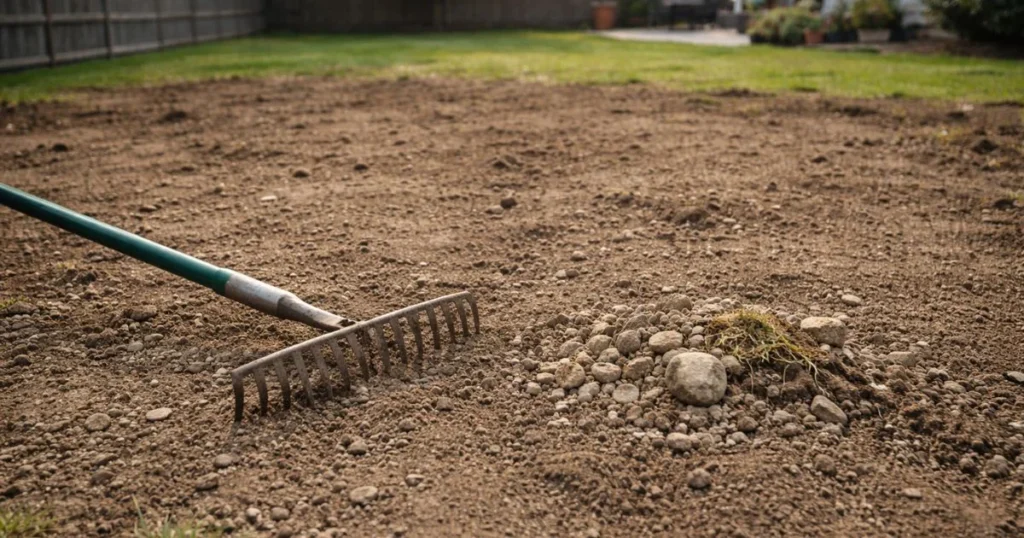 Preparing soil before growing grass from seed