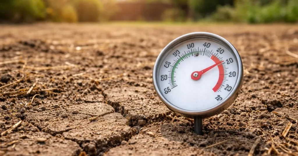 Soil temperature affecting grass seed during heat wave