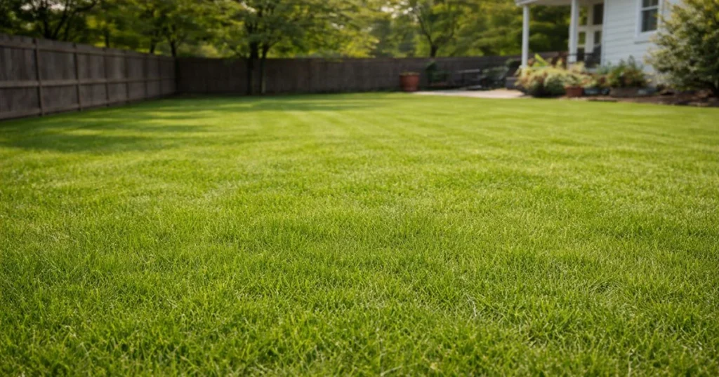 Healthy lawn grown from grass seed