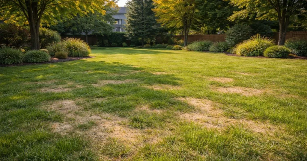 Thin cool season lawn after summer heat