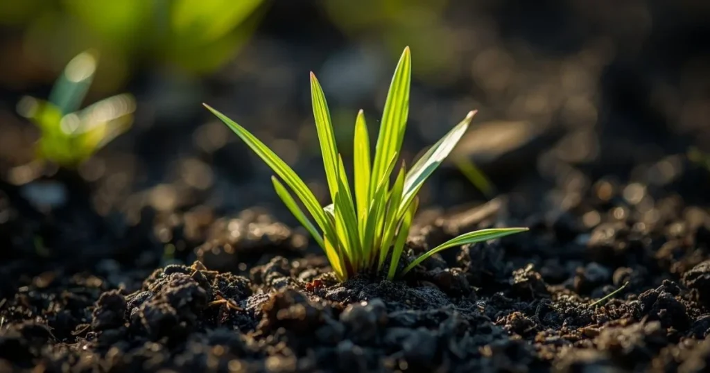 Young Bermuda grass during early growth stage