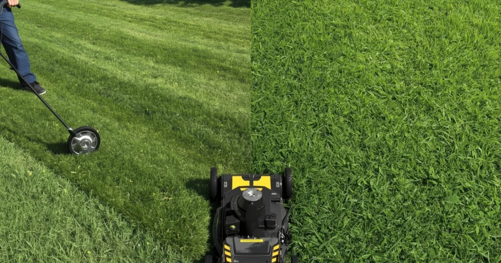 Zoysia grass and fescue grass mowing height comparison