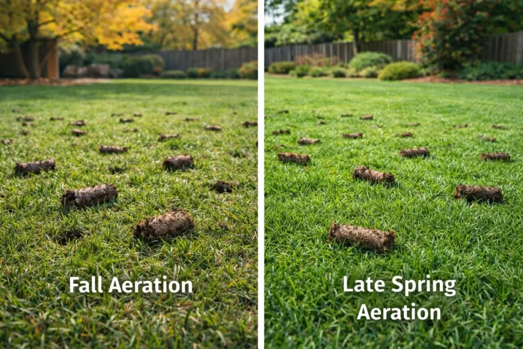 Best time to aerate lawn in fall and spring