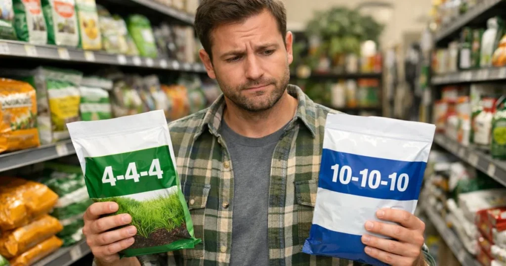 Home gardener confused while choosing between 4-4-4 and 10-10-10 fertilizer