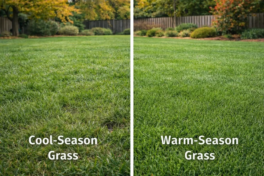 Cool-season grass vs warm-season grass lawn comparison