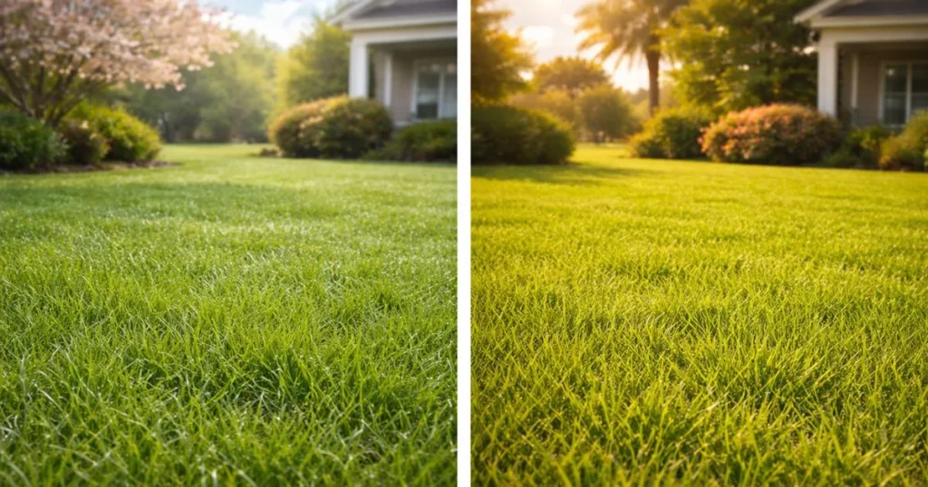 Cool-season and warm-season lawn growth comparison