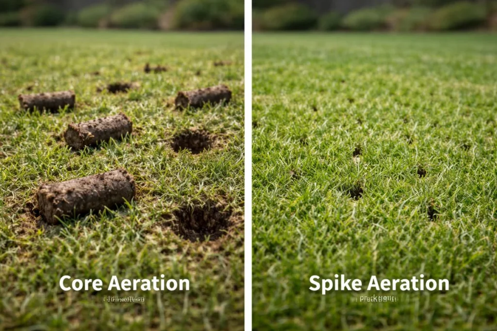 Core aeration vs spike aeration comparison