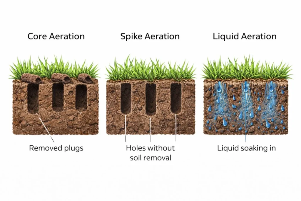 core vs spike vs liquid lawn aeration comparison