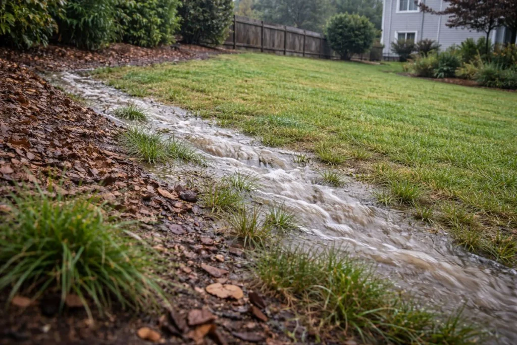 Lawn runoff risk after soil amendment application