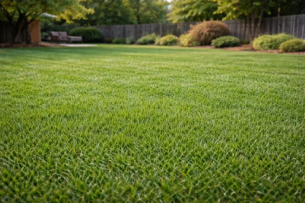 Healthy lawn after proper aeration timing