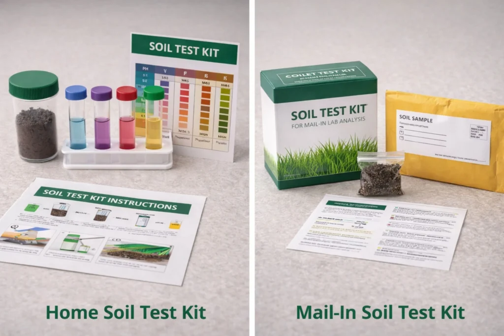 home soil test kit vs mail-in soil test kit