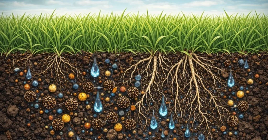 How humic acid works in lawn soil