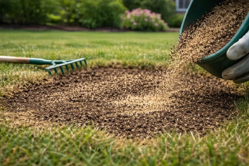 Overseeding lawn after Japanese beetle grub damage
