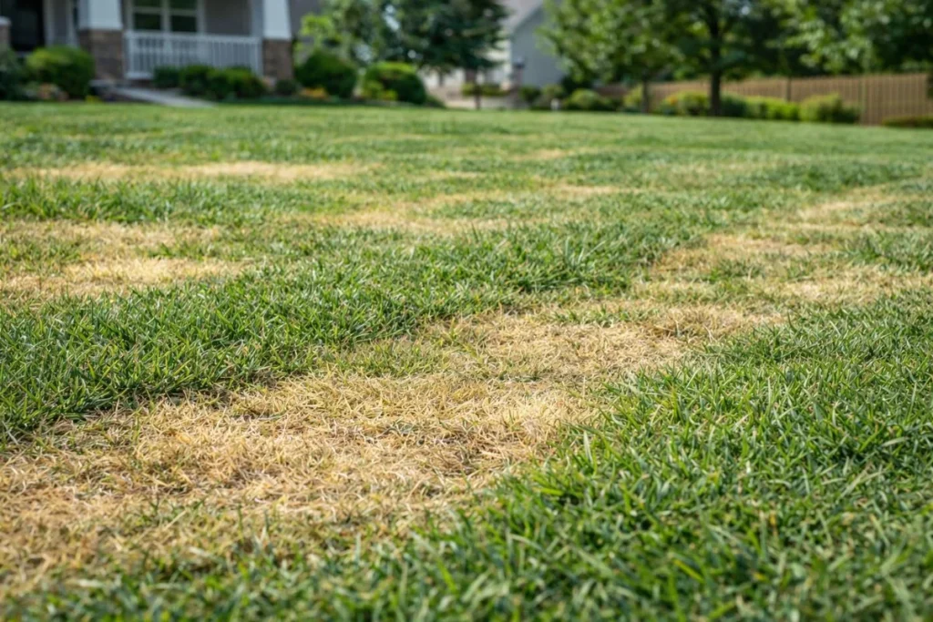 Lawn damage caused by cutting grass too short