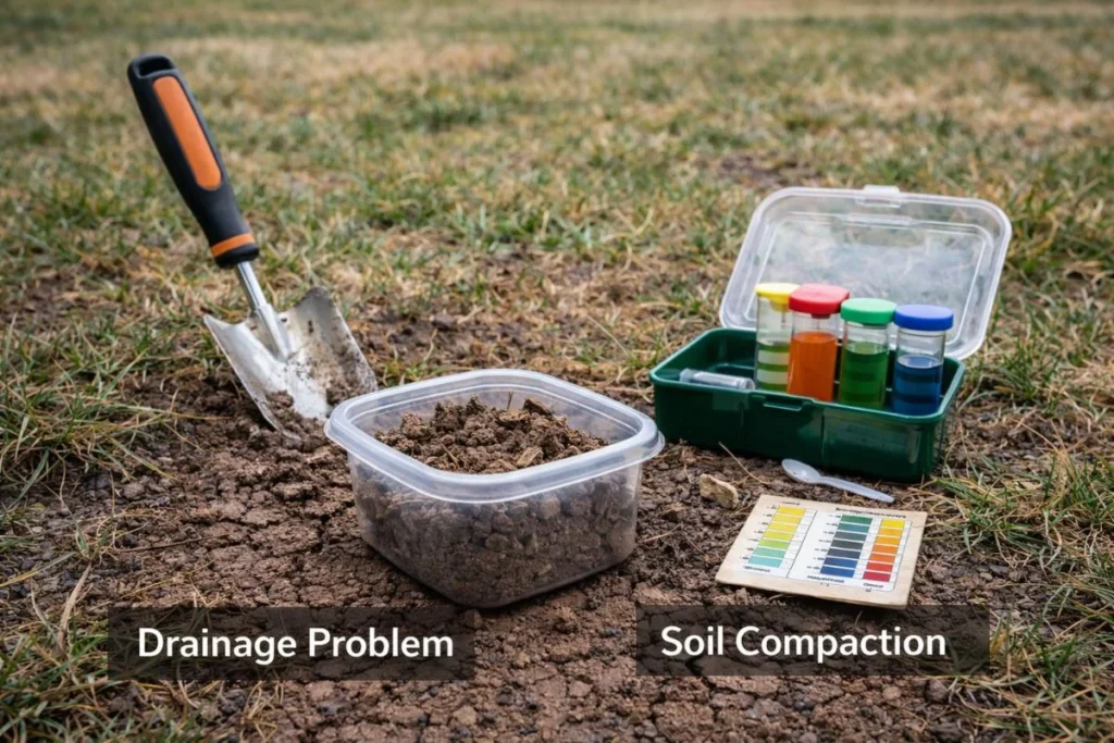 Soil testing before using gypsum on lawn