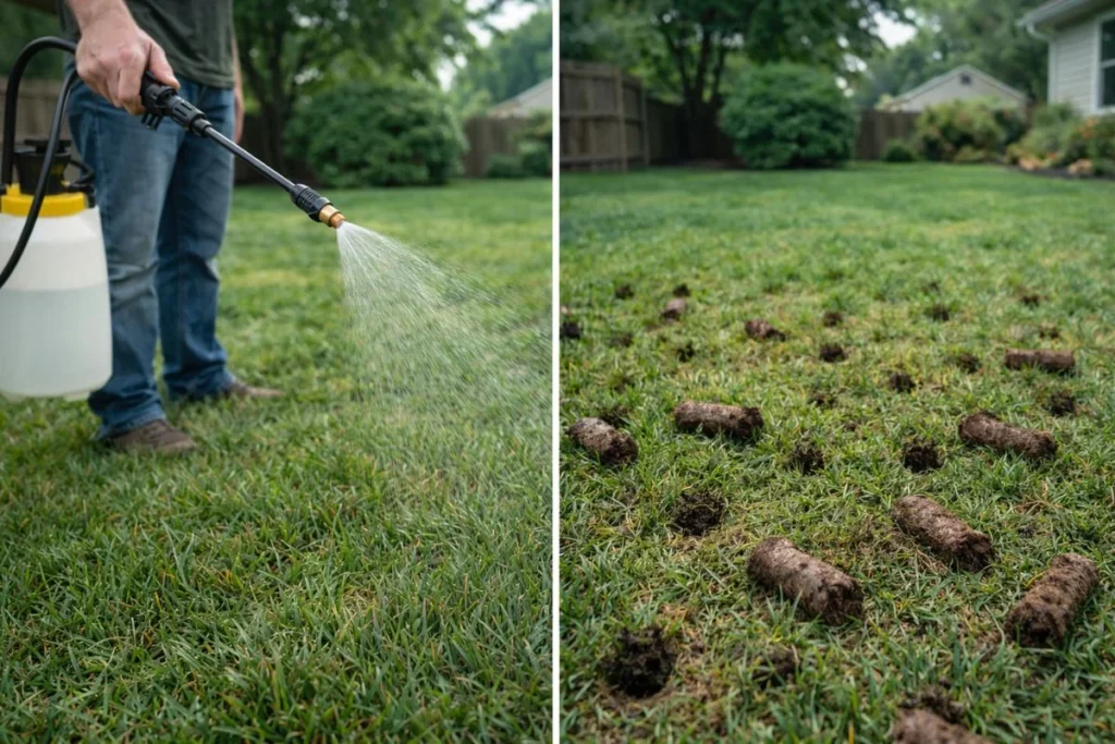 Comparison between liquid aeration and core aeration methods