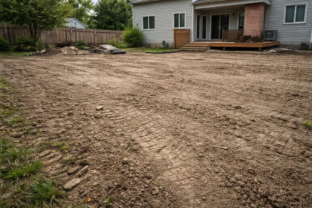 Post construction soil compaction in residential yard