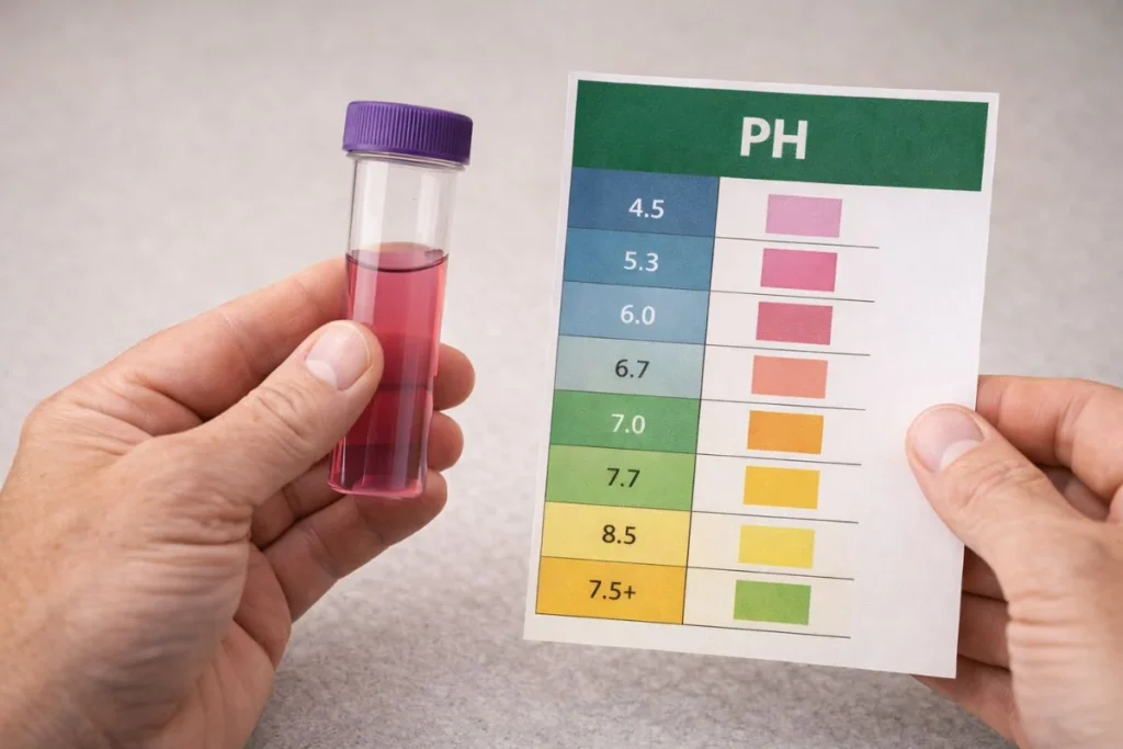 reading soil test kit pH color chart