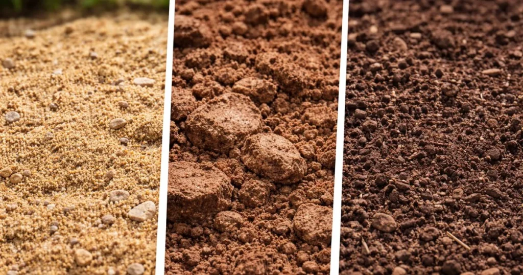 Sandy clay and loamy soil types comparison