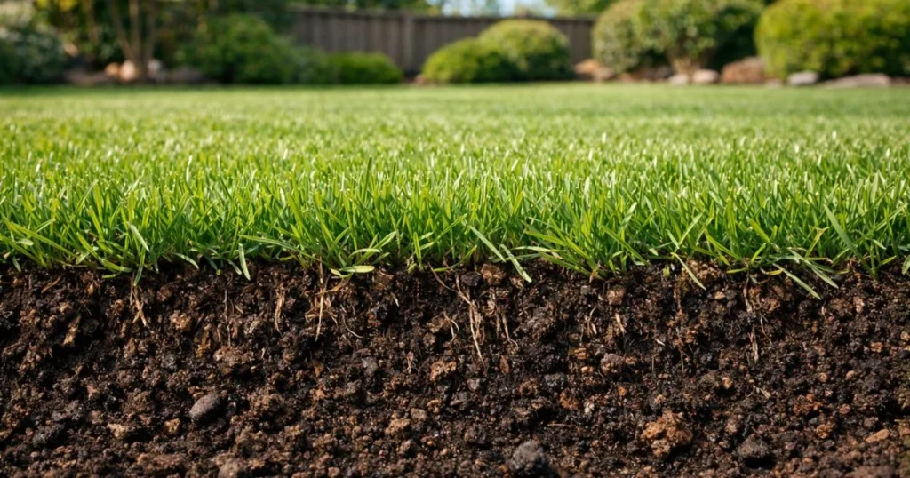 Worm castings for lawn improving soil and grass health