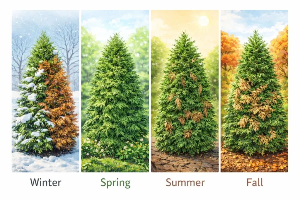 arborvitae seasonal browning guide