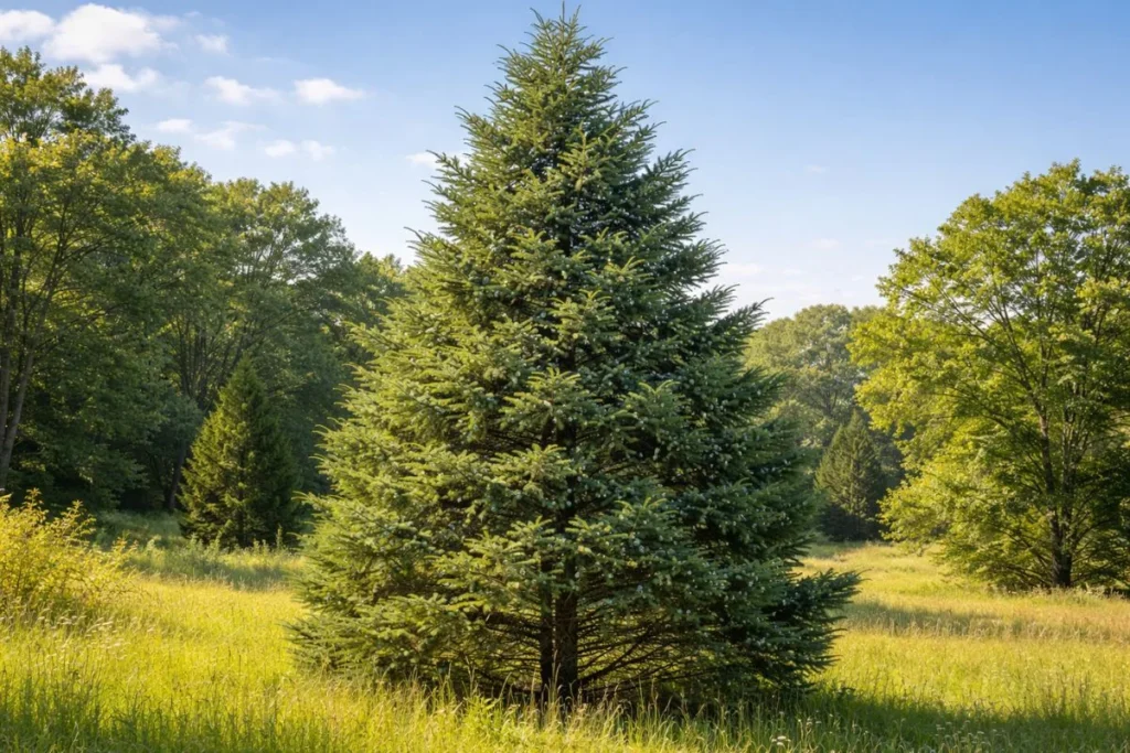 eastern red cedar evergreen tree growing in Virginia landscape