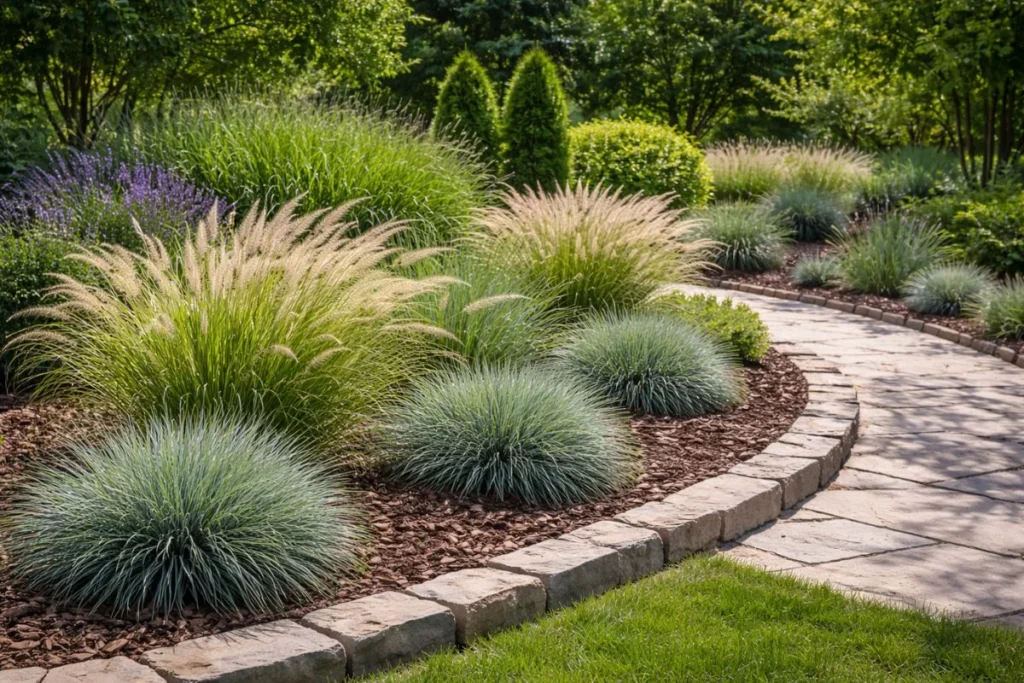 ornamental grasses used in low maintenance landscaping design