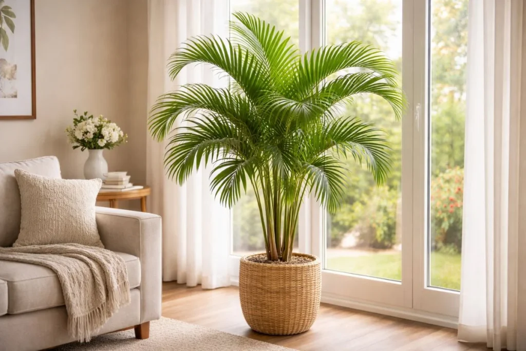 palm tree planted in well draining soil with sunlight