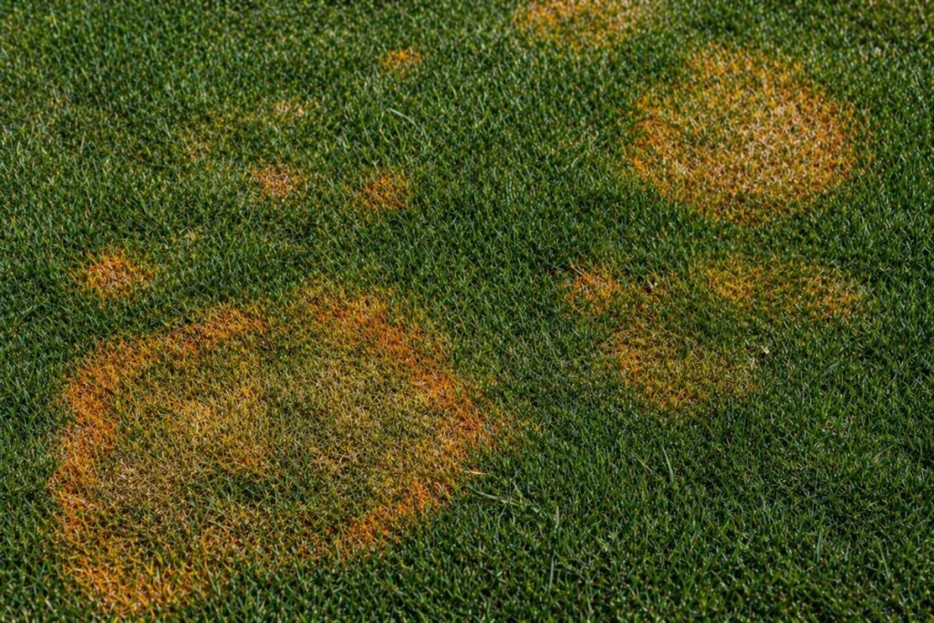 lawn fungus disease causing patches and discoloration