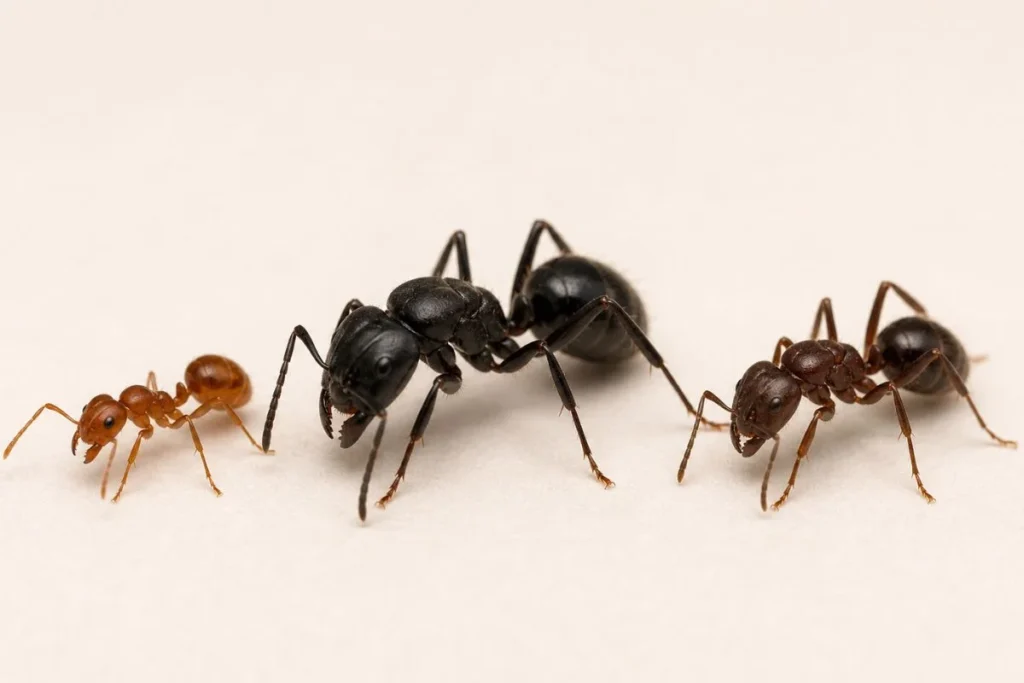 different types of ants found inside homes