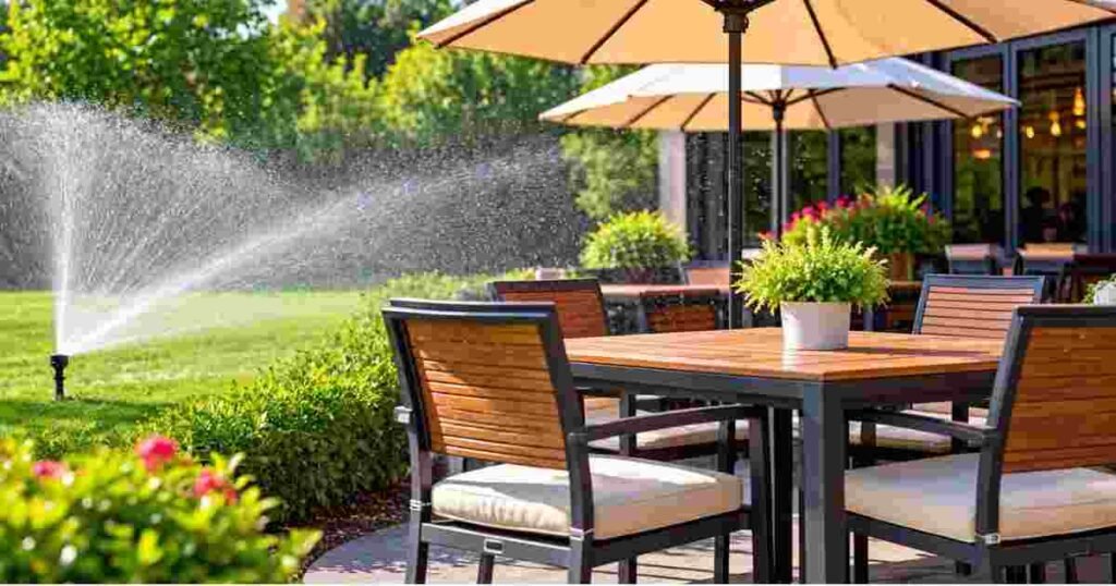 Keep Sprinkler Spray Off Your Restaurant Patio Furniture