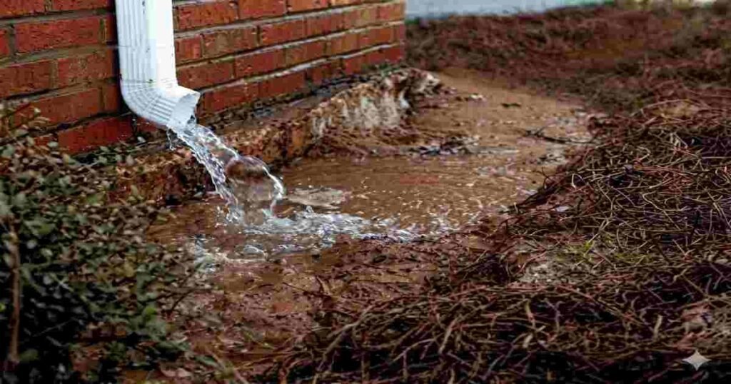 protecting lawn from overflowing gutters