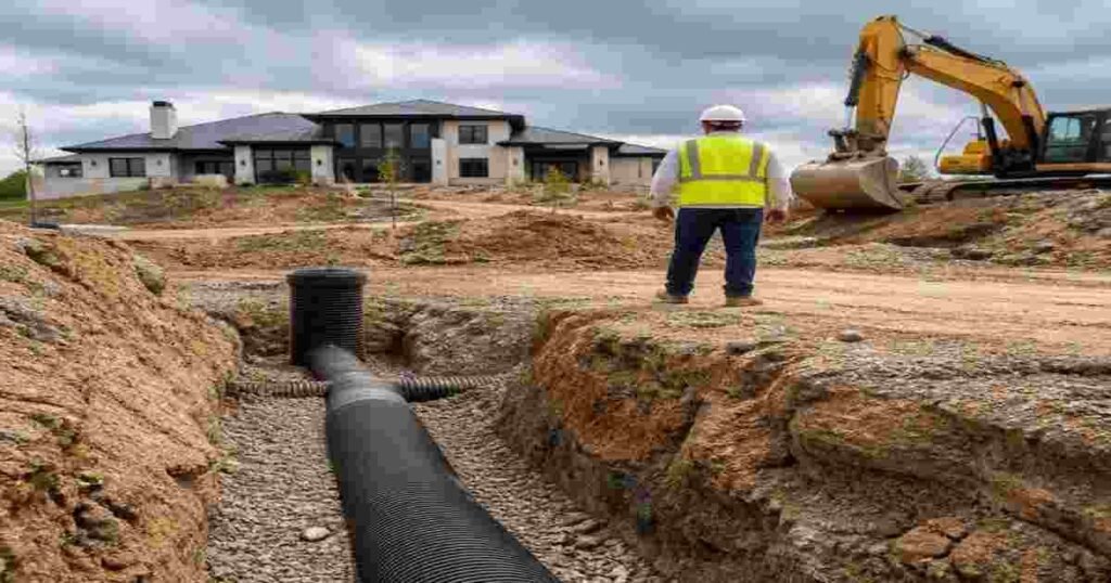 custom home site preparation and drainage