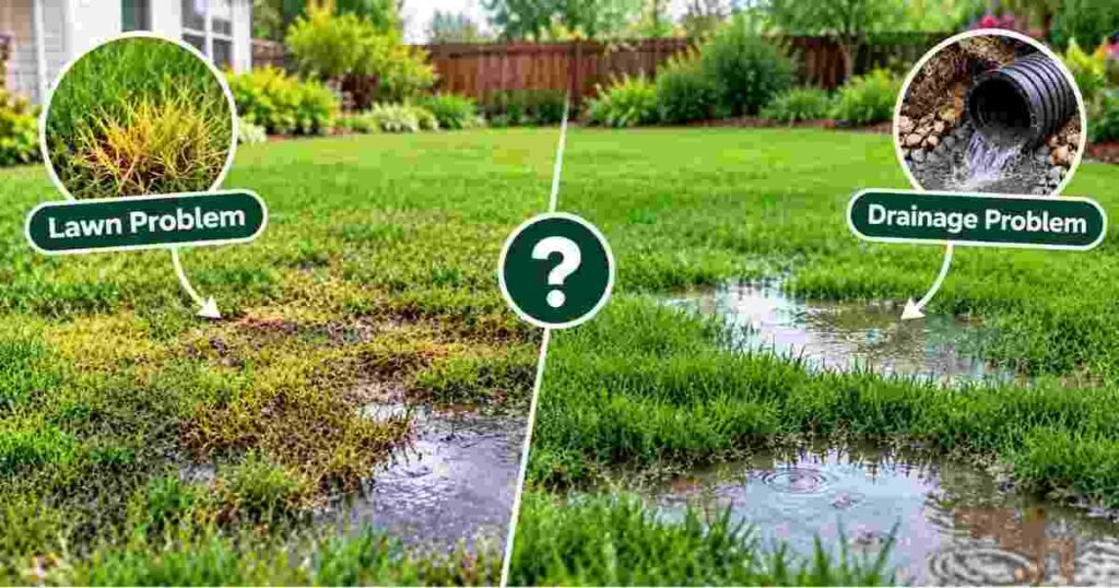 soggy lawn drainage problem